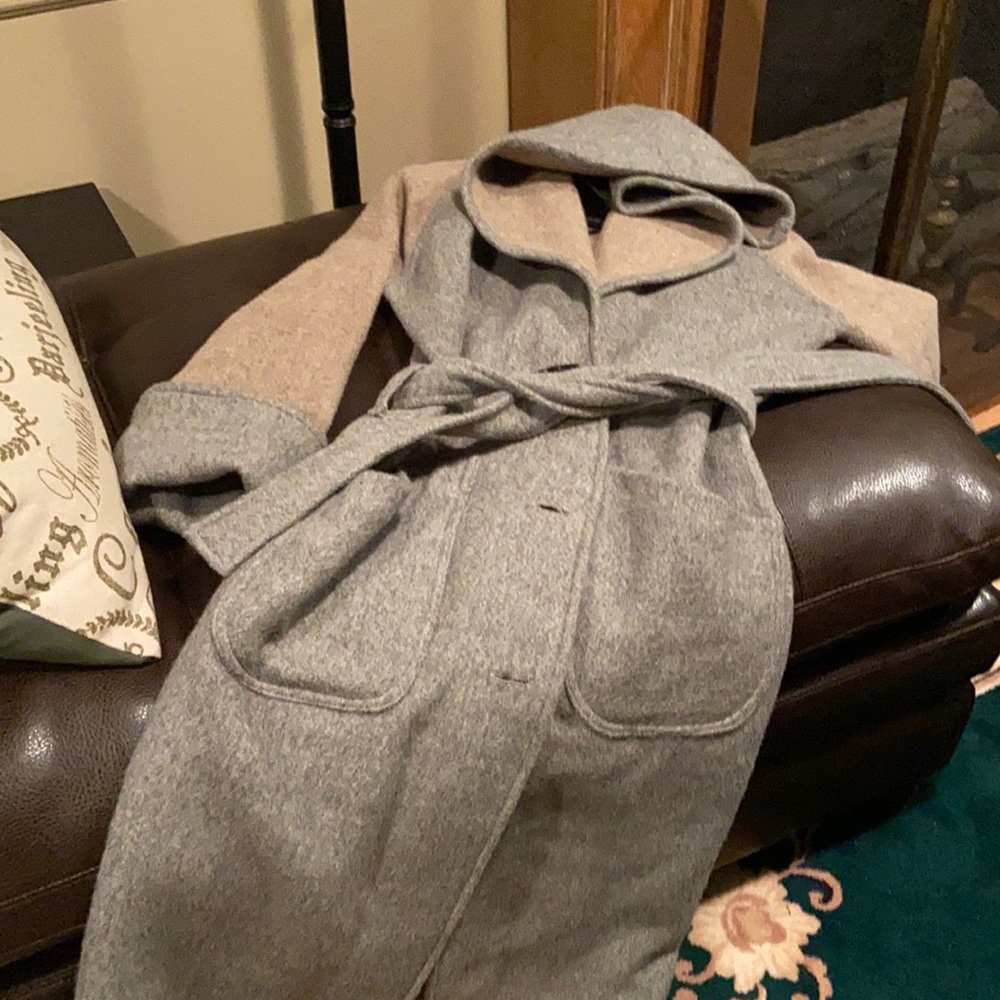 Lindsey thornburg wool hooded coat tie belt